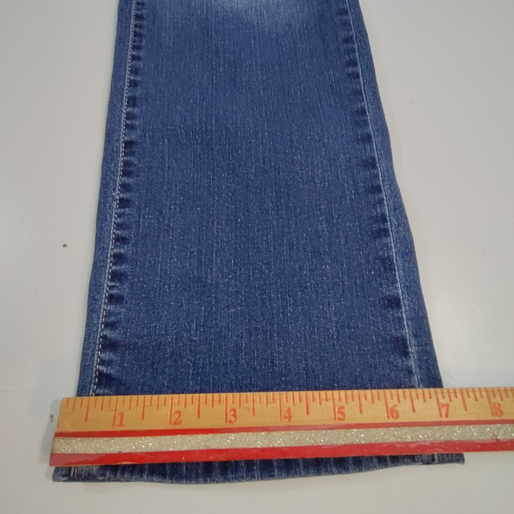 Levi's Signature Modern Straight Mid Rise Dark Wash Stretch Denim Jeans Size 14 - Picture 12 of 16